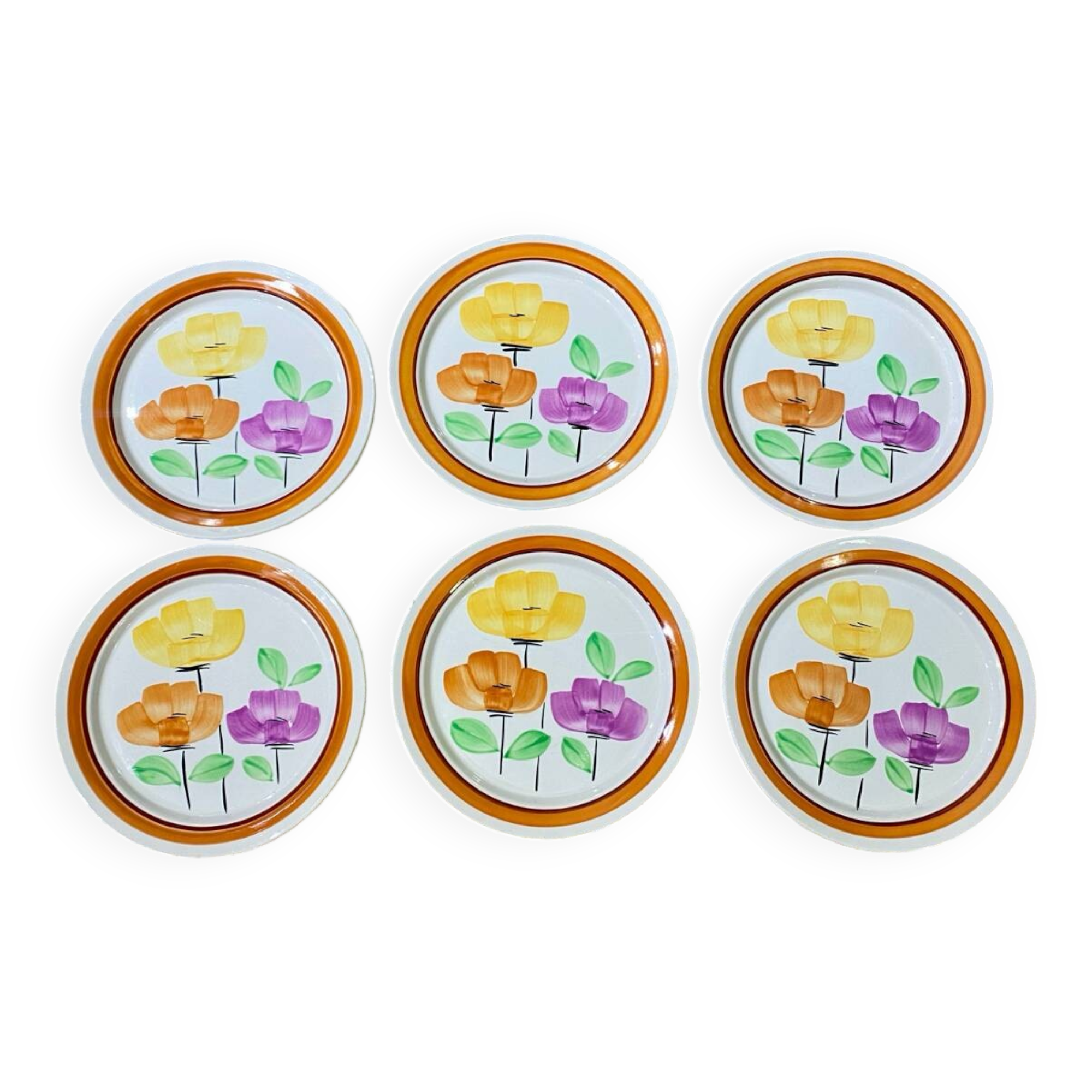 Set of 6 Anemone dessert plates from DIGOIN Sarreguemines