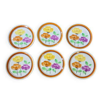 Lot de 6 assiettes à dessert Anémone de DIGOIN Sarreguemines