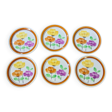 Set of 6 Anemone dessert plates from DIGOIN Sarreguemines