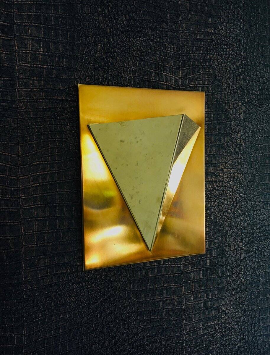 Postmodern Brass Wall Lamp Sconce from Liro, Belgium, 1980s