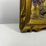 Oil painting on wooden panel, beautiful southern landscape