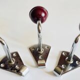 Chrome and bakelite coat hooks from the 70s