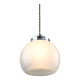 Mid-Century Italian Chrome and Murano Glass Pendant Lamp