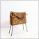 Vintage wicker and metal magazine rack - 1960s