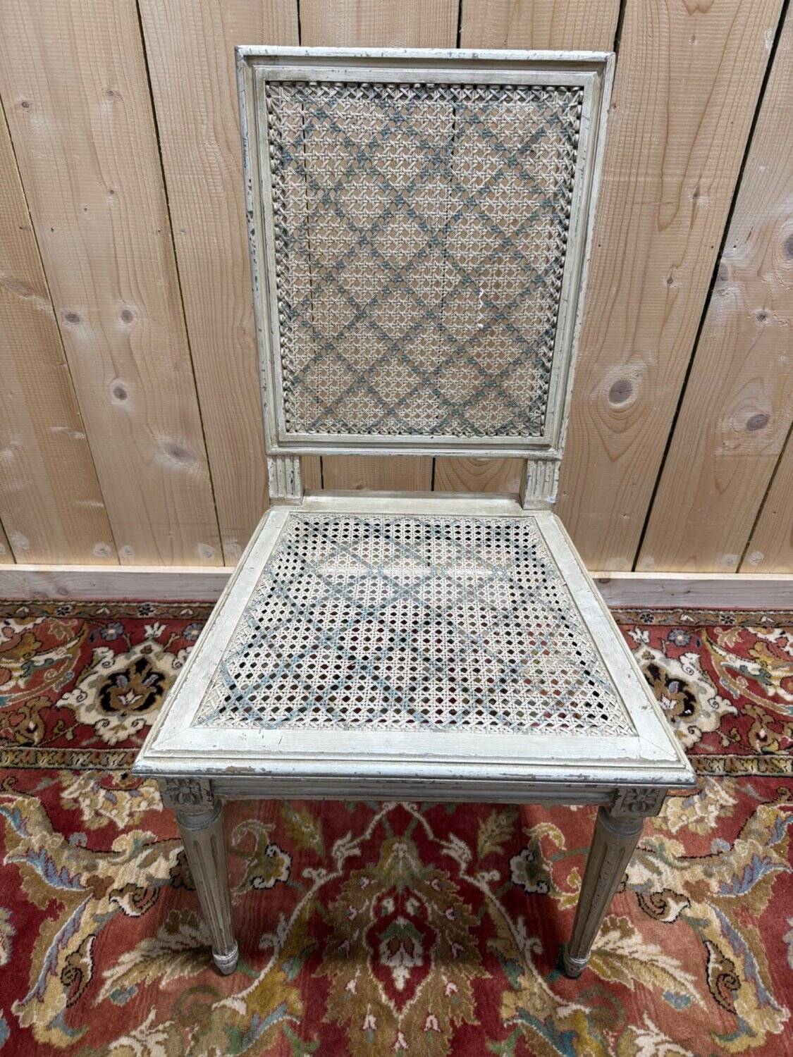 Set of 6 Louis XVI caned wood chairs with a refreshed finish.