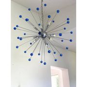 Contemporary blue “star” murano glass sputnik chandelier