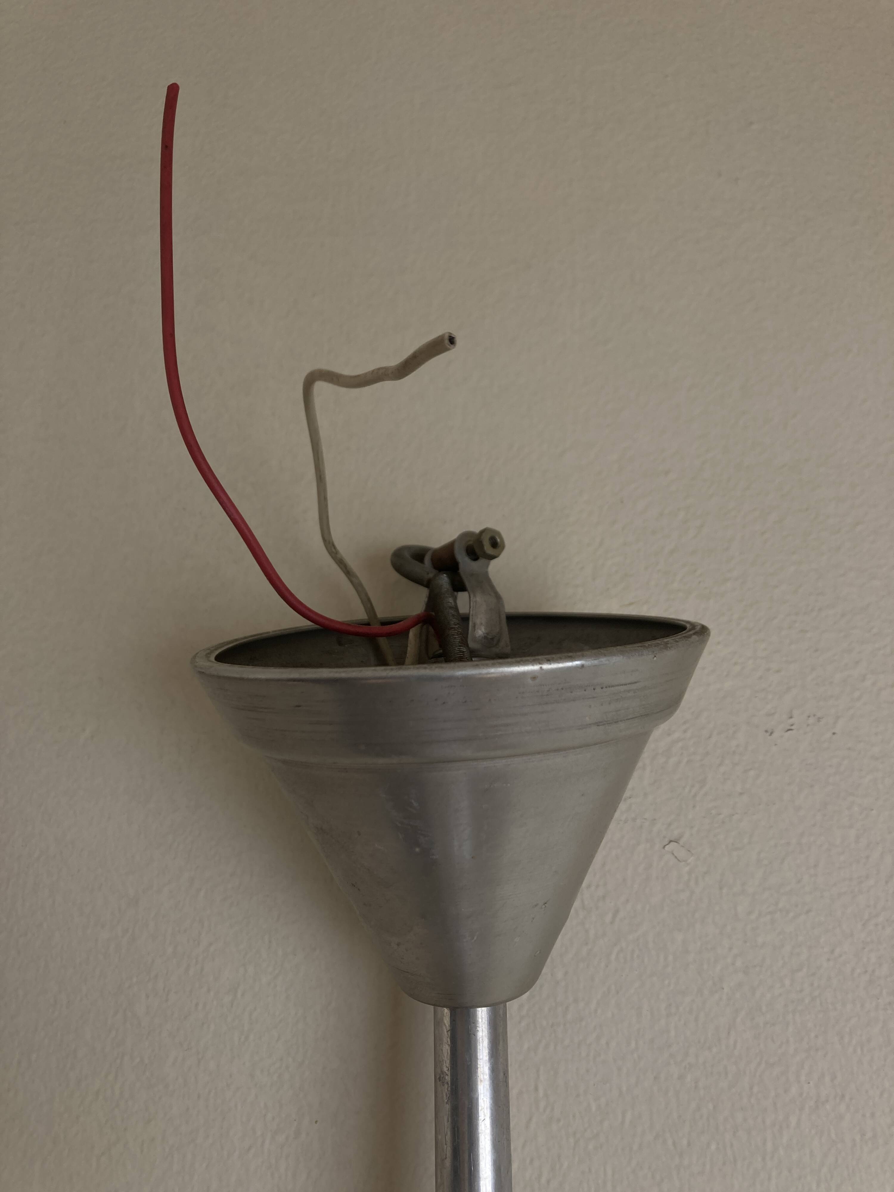 Globe pension suspension in opaline and aluminum 1950