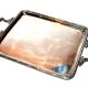 Antique silver metal top with crossed ribbons 21.5x15.5cm