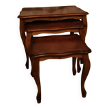 Set of 3 nesting tables in solid cherry wood.