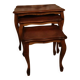 Set of 3 nesting tables in solid cherry wood.