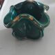 Old green and gold ceramic ashtray signed SRB Paris