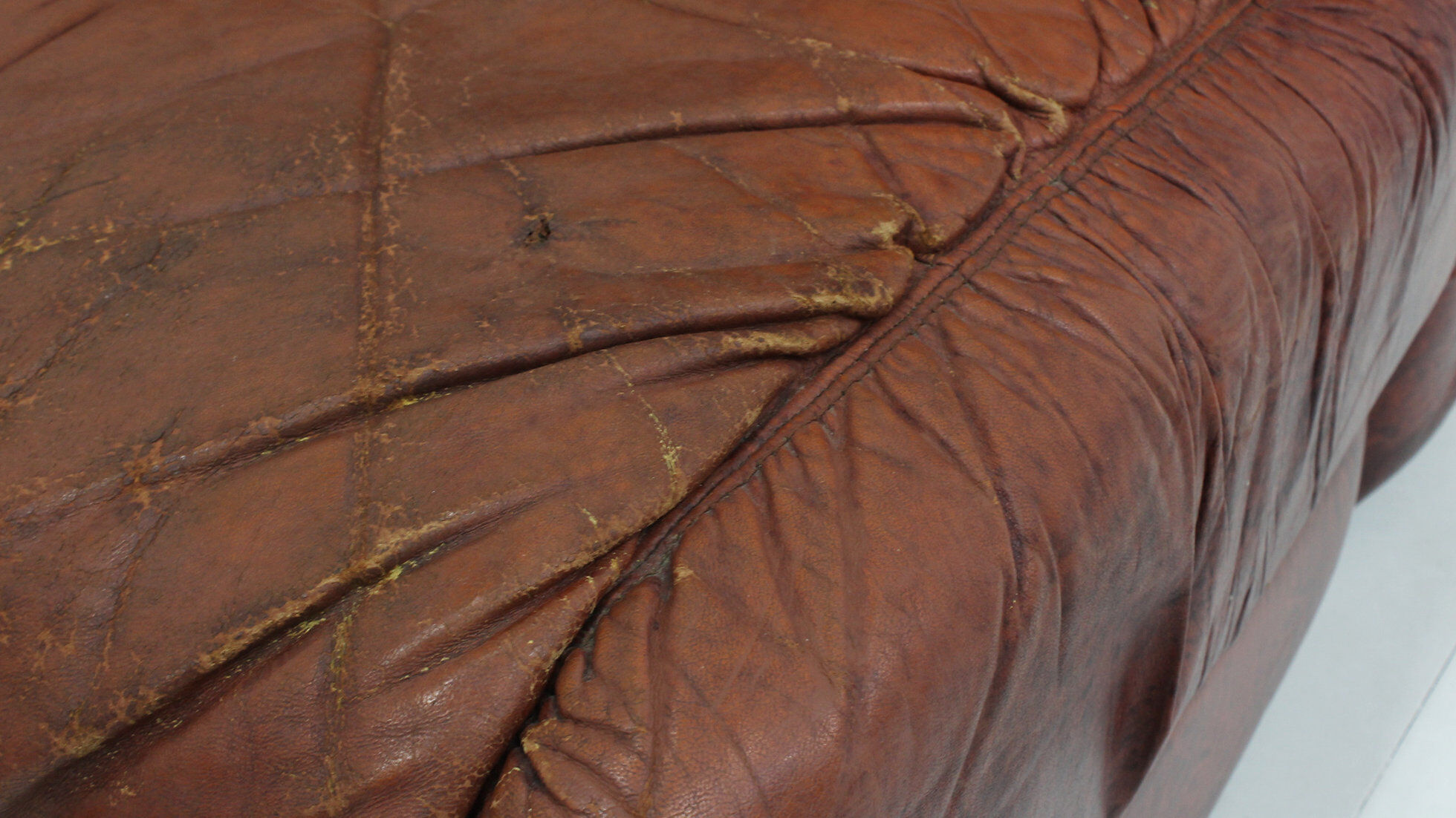 Vintage Seven Salotti modular sofa in cognac leather, Italy 1970s