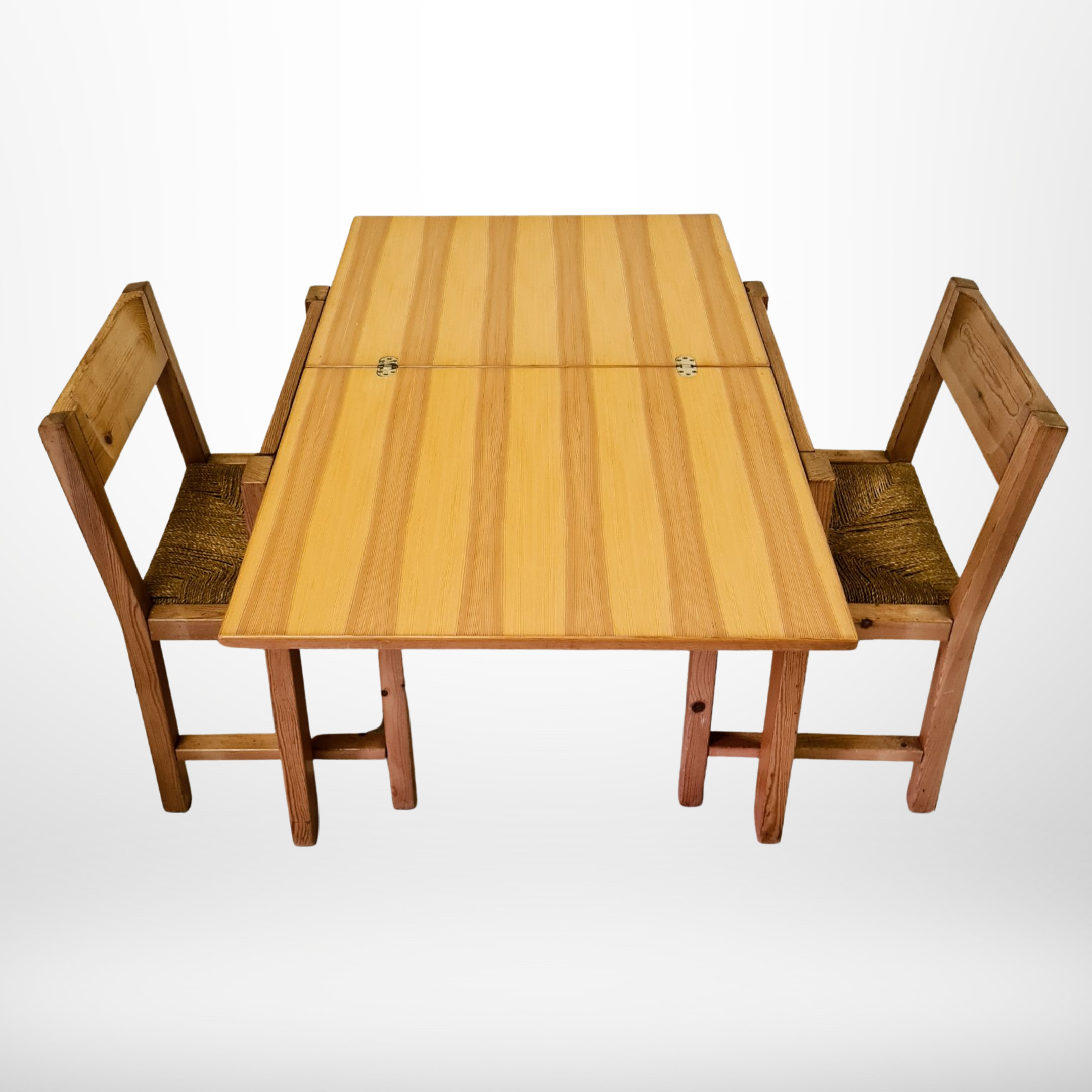Compact tiny house pine dining set, Sweden 1960s