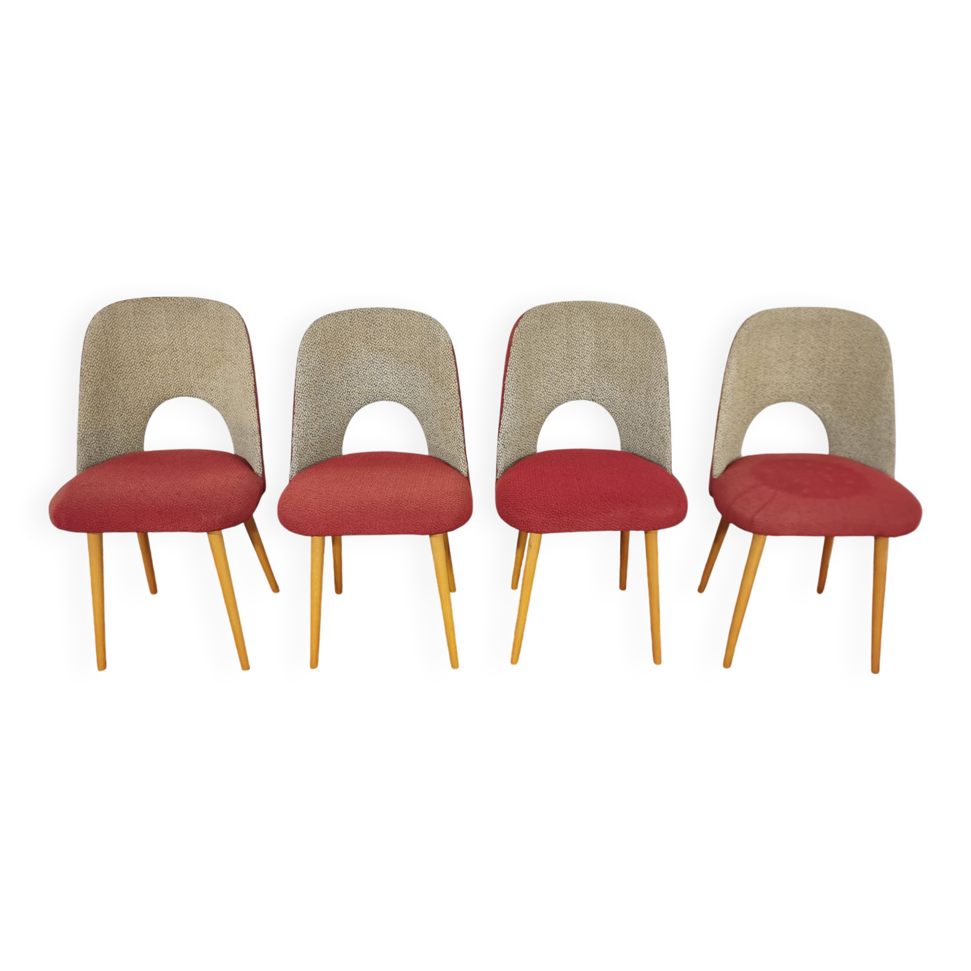 Dining Table and Chairs, 1960s, Set of 5
