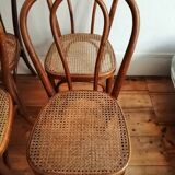 Series of 4 cane bistro chairs