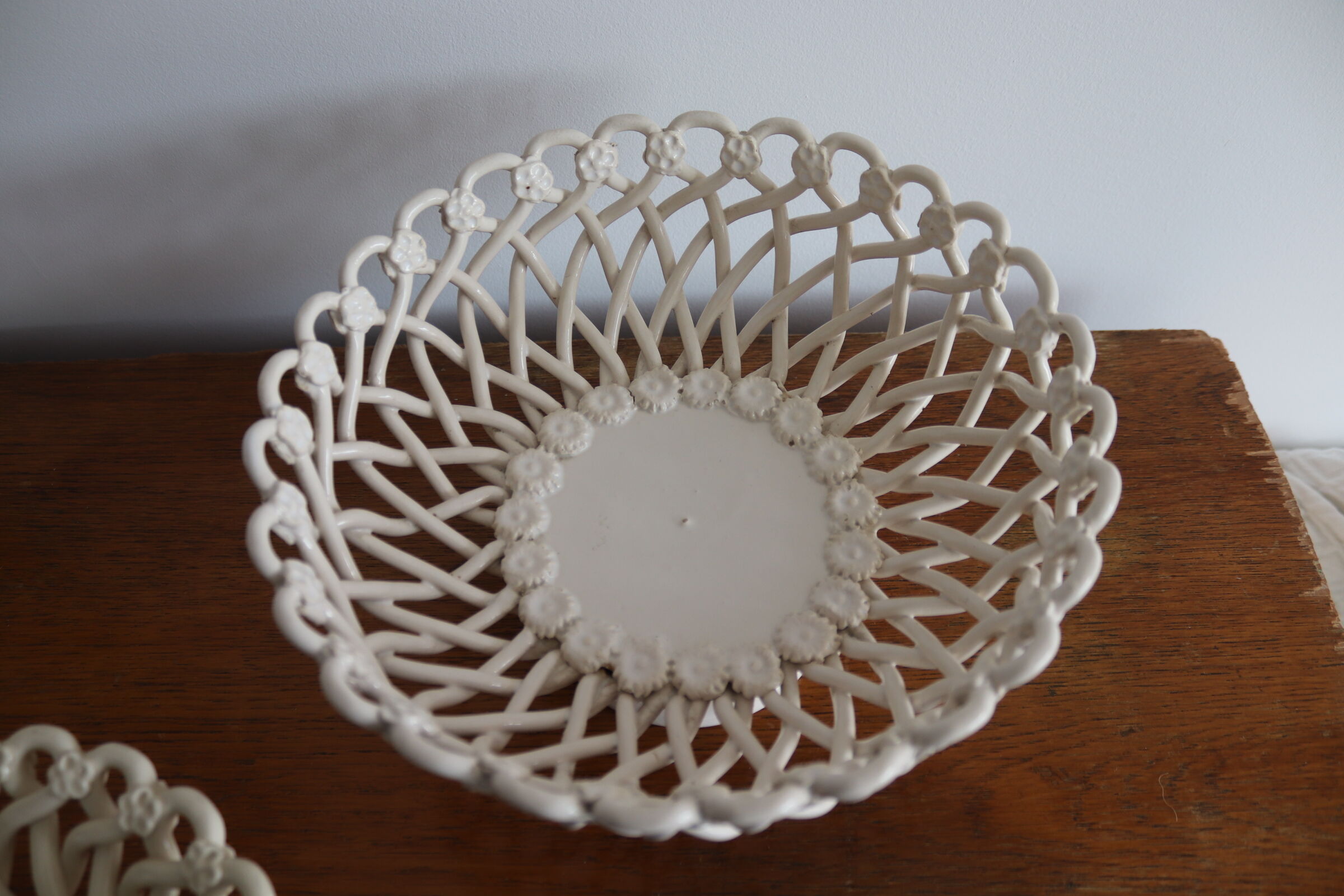 Braided ceramic basket, handmade Pichon Uzès