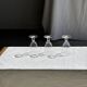 Set of 3 vintage stemmed glasses in clear glass H14 D10
