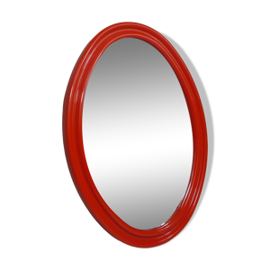 Grand miroir ovale orange
