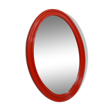 Large Orange Space Age Oval Mirror 1960s