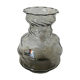 Vase Regenhütte gris fumé à nervures tourbillonnantes, verre soufflé à la main allemand