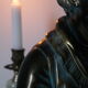Buste en plâtre garçon patine bronze XXème