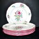 Série de 6 assiettes plates en faïence de Lunéville Keller&Guérin modèle fleuri polychrome Réverbère