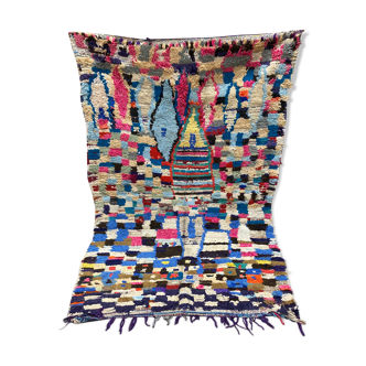 Multicolor carpet in boucherouite fabric 130x193cm