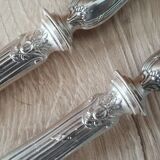 Filled silver metal handle salad covers