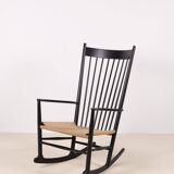 Hans J. Wegner J16 Black Rocking Chair, 1969 FDB