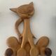 Vintage cat coat rack in solid pine from the 70s-80s.