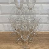Set of 8 engraved wine glasses