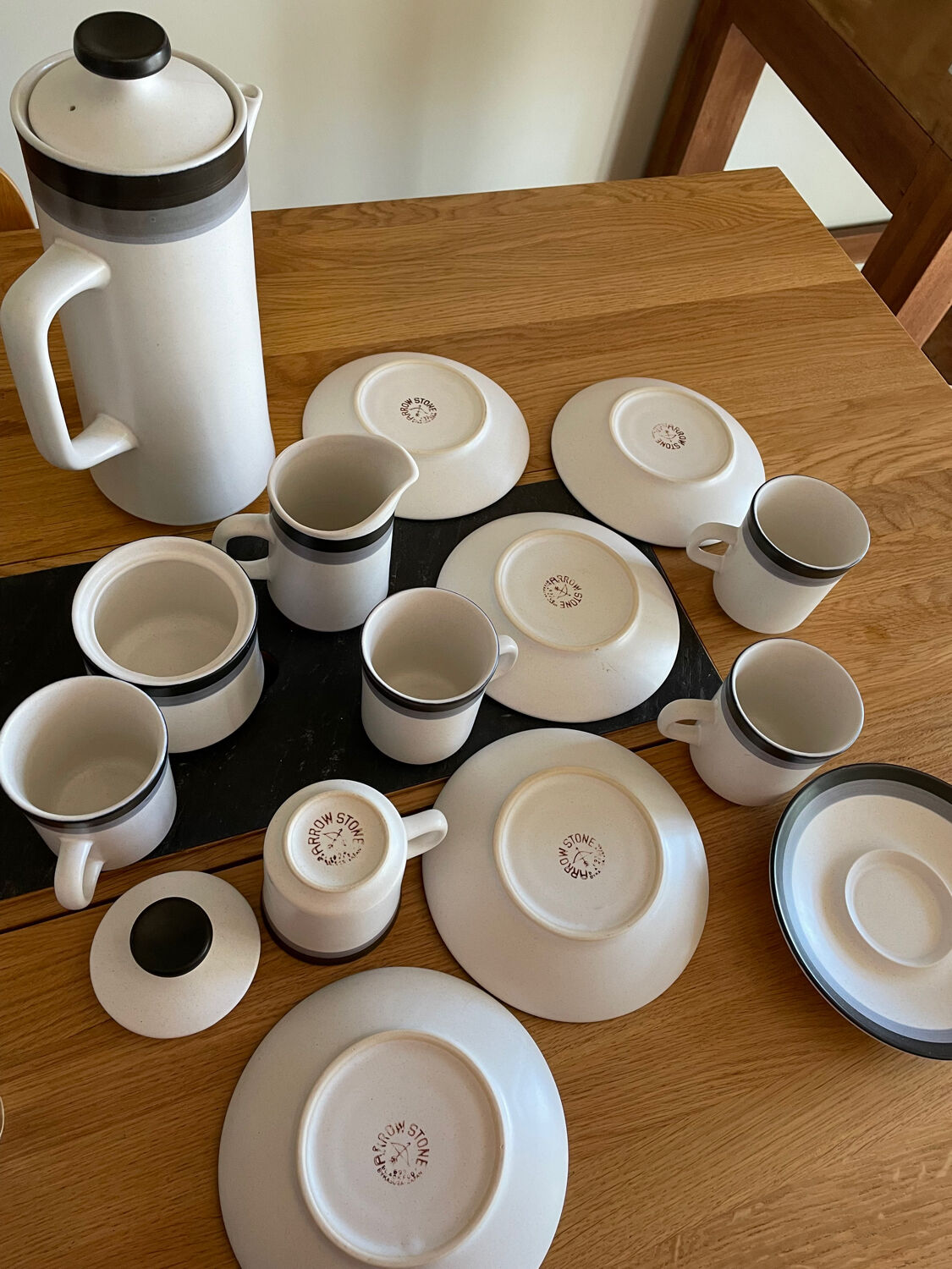 Japanese ceramic coffee set Arrow Stone