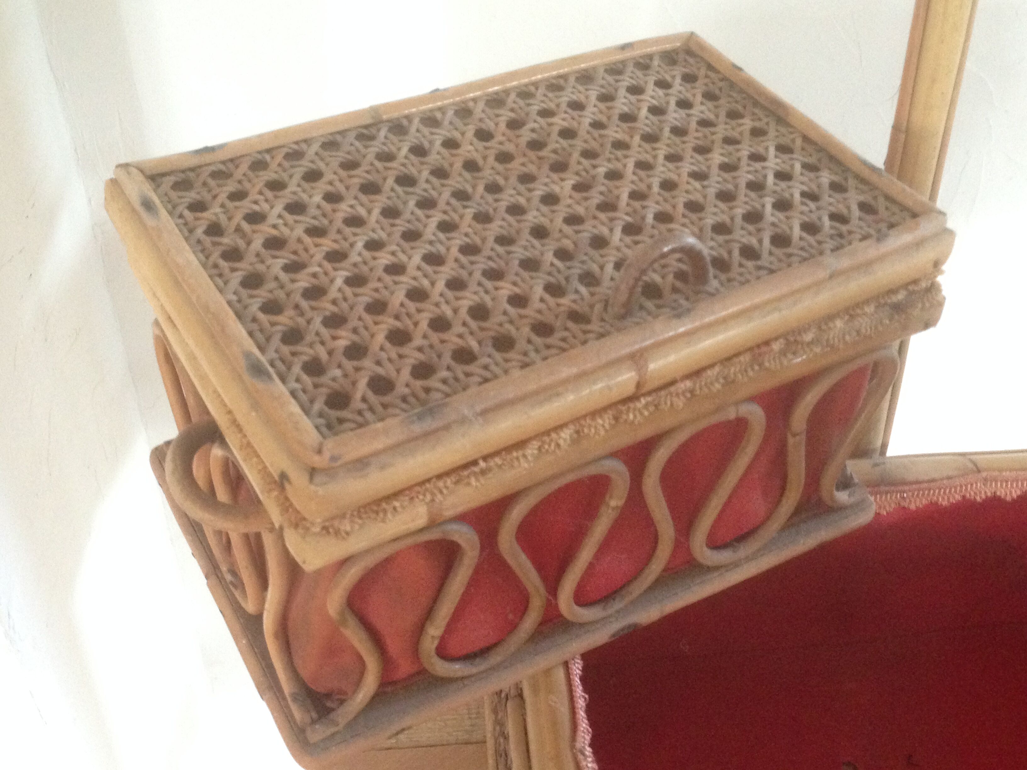 Worker in drawers, caning and bamboo