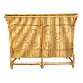 Mid Century Modern bamboo bar designed attributed to Tito Agnoli.