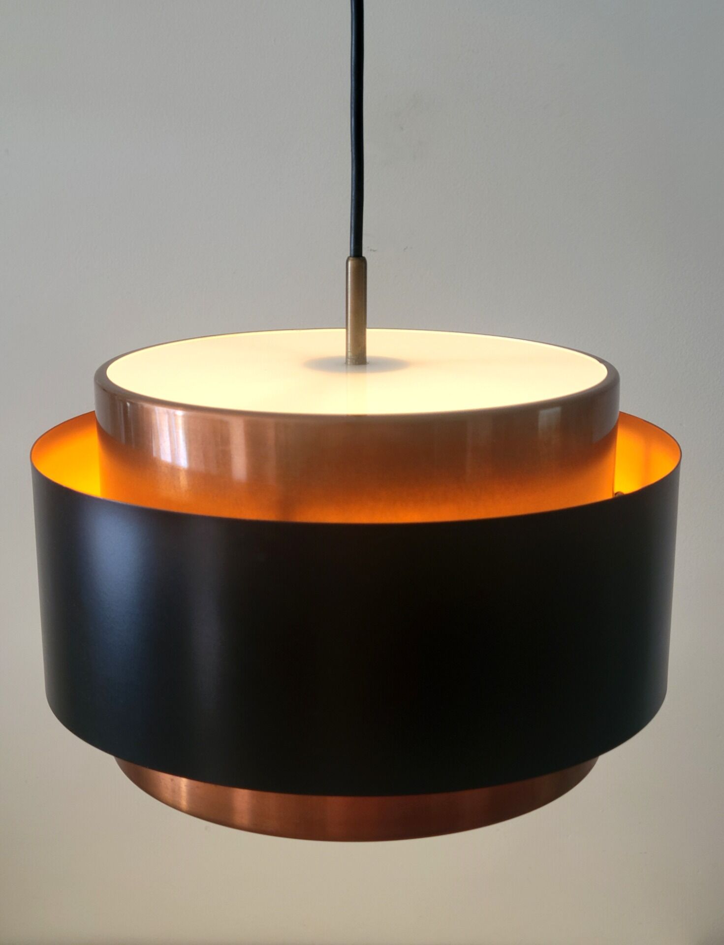 Fog & Mørup Saturn pendant lamp by Jo Hammerborg in copper & black, Danish design