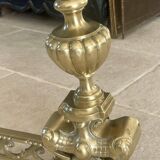 19th-century brass fireplace threshold bar
