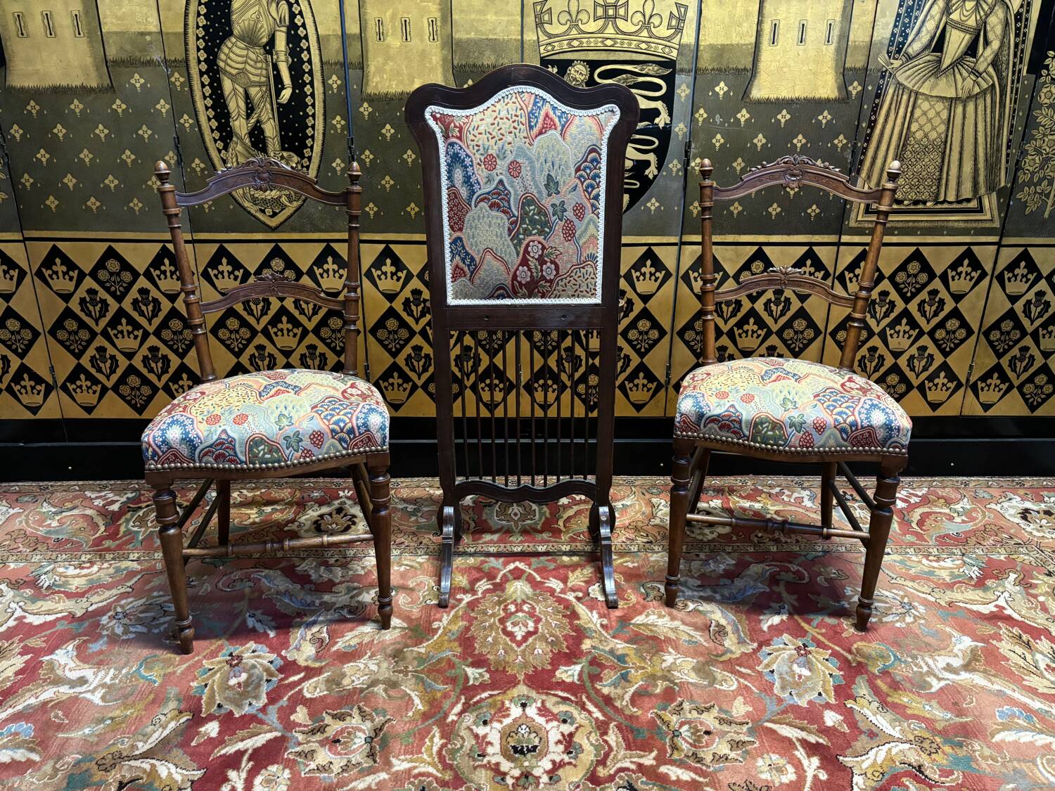 2 art nouveau upholstered chairs