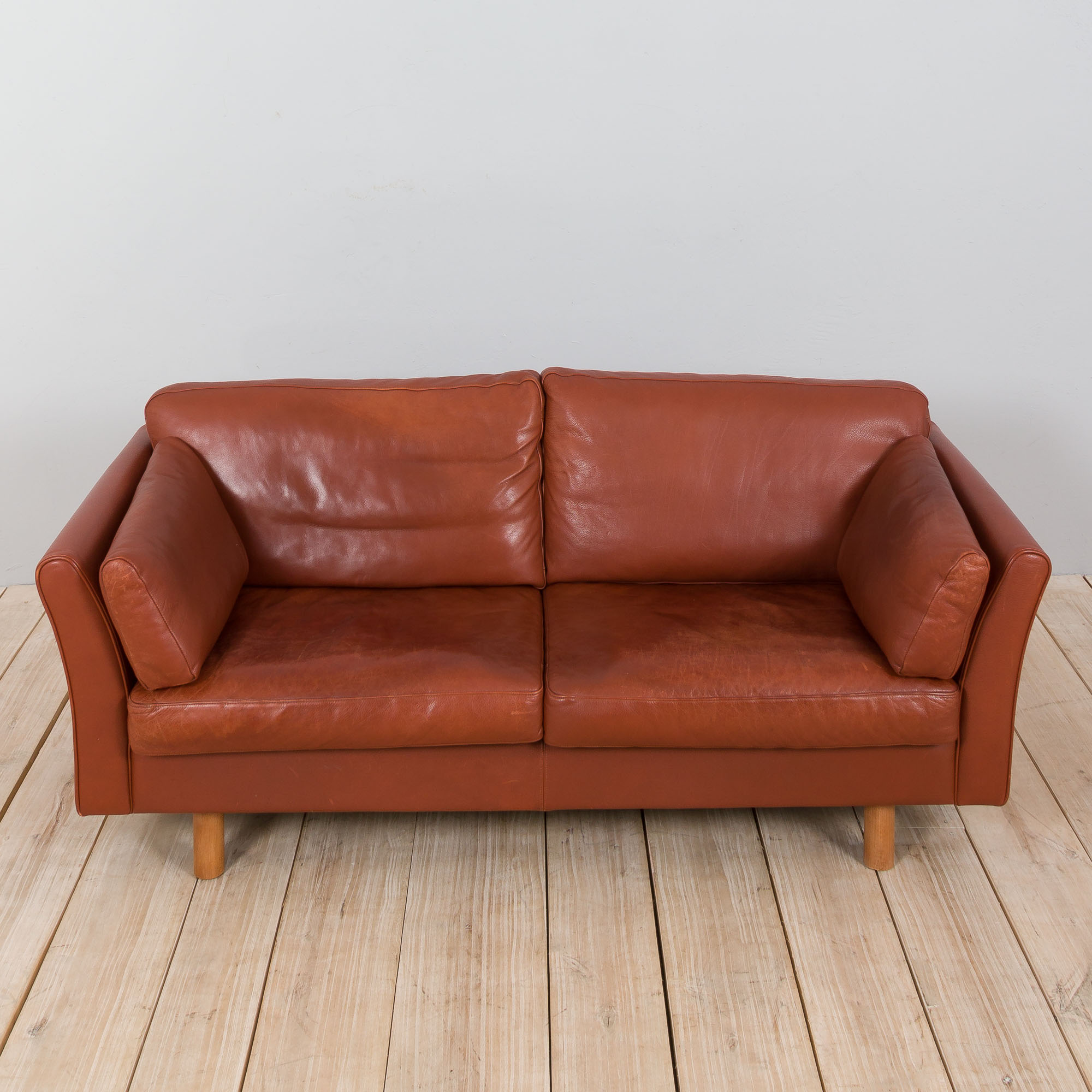 Brown aniline leather sofa, 1970/80s
