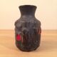 Ceramic vase geometric shapes black and red West Germany
