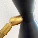 Large Italian counterweight lamp in brass, 50s design