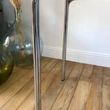 Side table in chrome and smoked glass 70s