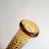 Italian carafe amber yellow glass vintage bubbles