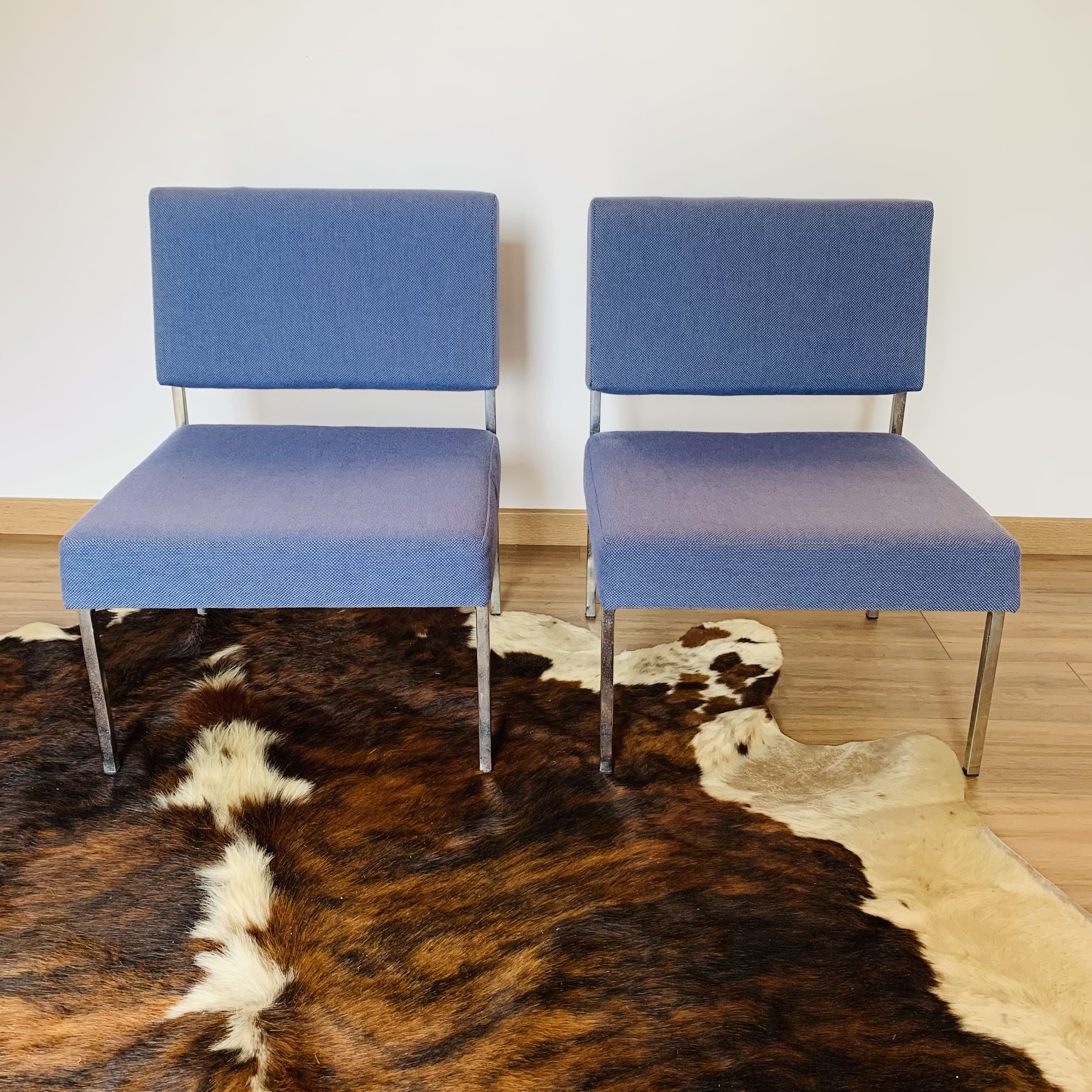 2 blue heaters - fabric and metal