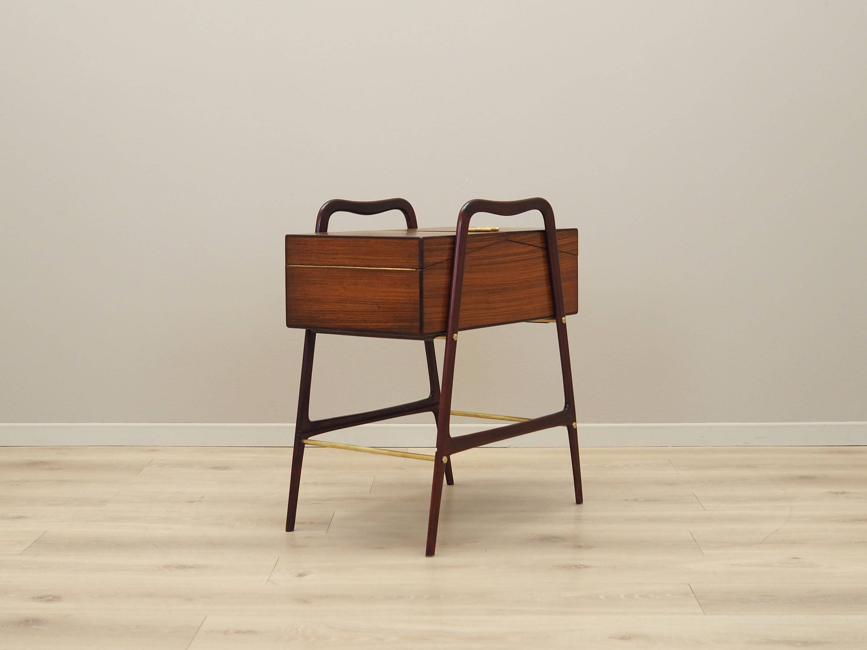 Walnut sewing table, Italian design, 1970s, production: Italy