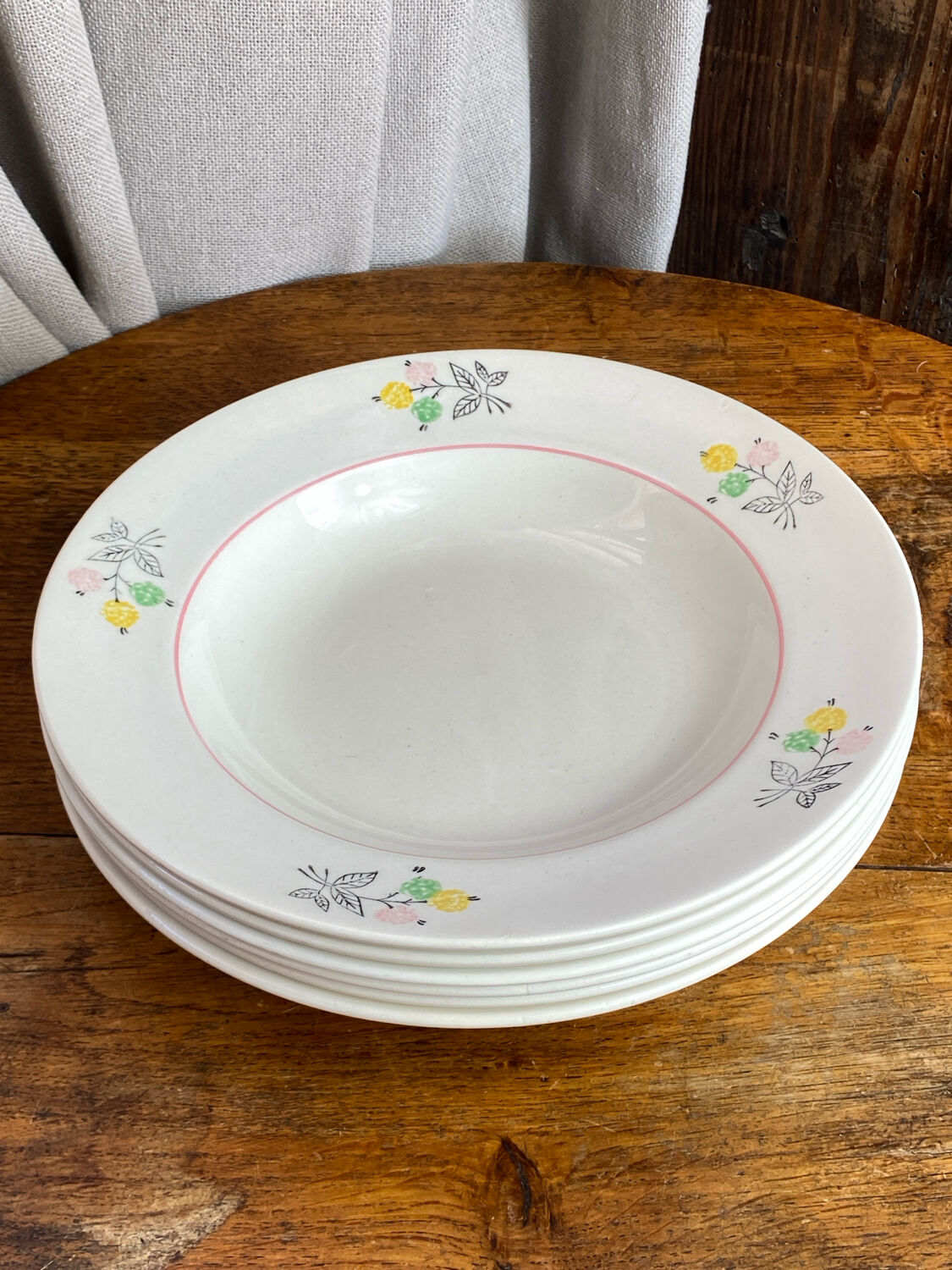Shallow porcelain plates, Gien