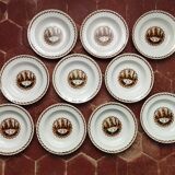 Set of 10 large ironstone plates Art Deco Saint-Amand Water Lily