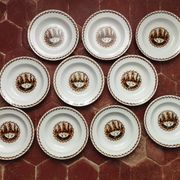 Set of 10 large ironstone Art Deco plates Saint-Amand Water Lily