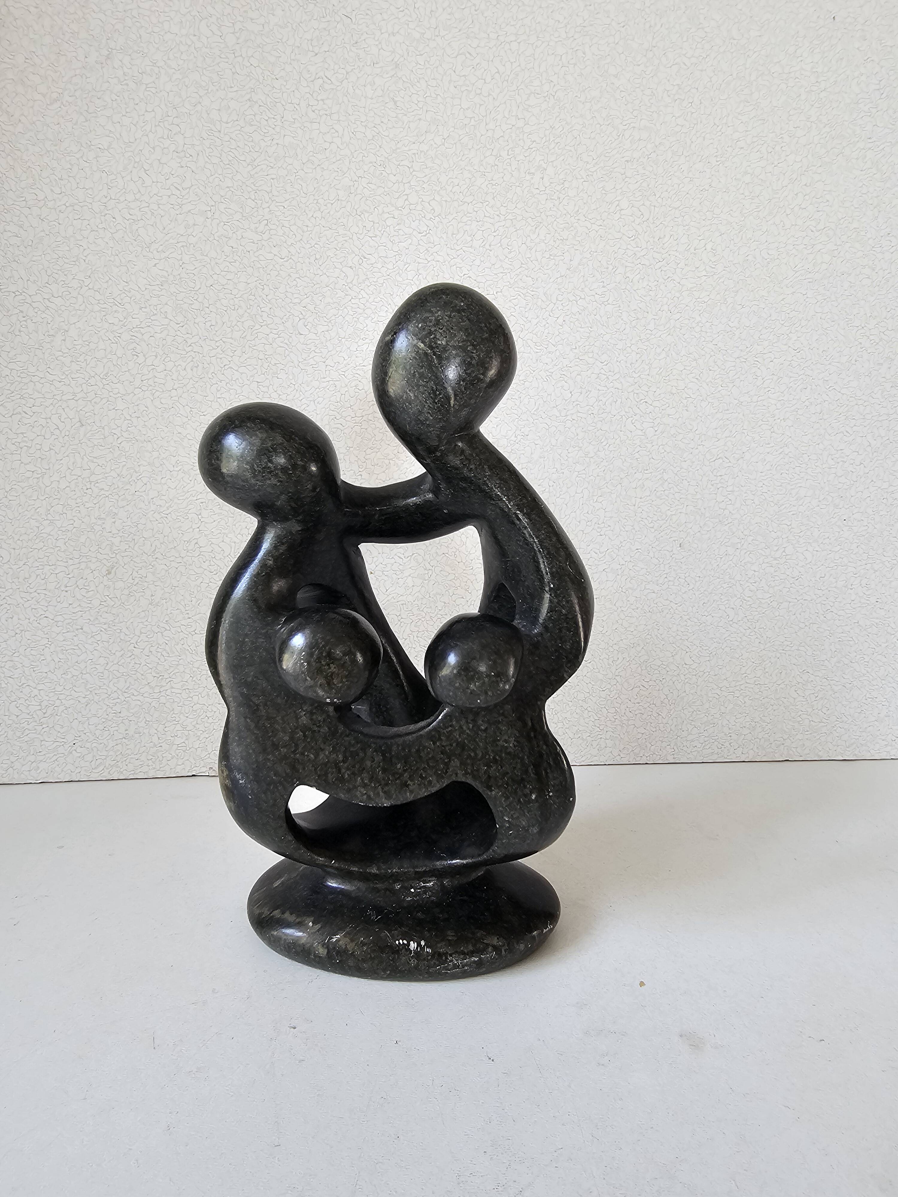 Soapstone Sculpture - Family Parents/Children Modern Design