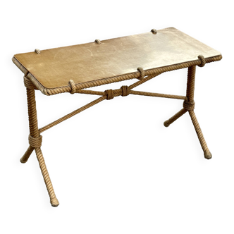 Vintage 60s design rope coffee table