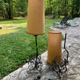 Lampadaires fer forgé pot de fleurs